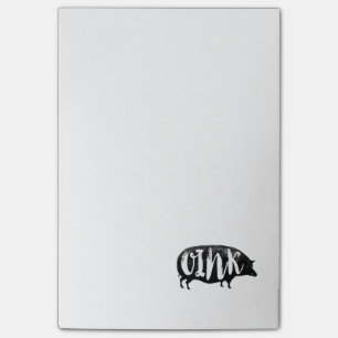 Bloco De Notas OINK porco engraçado do vintage