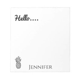 Bloco De Notas Olá, Abacaxi Personalizado