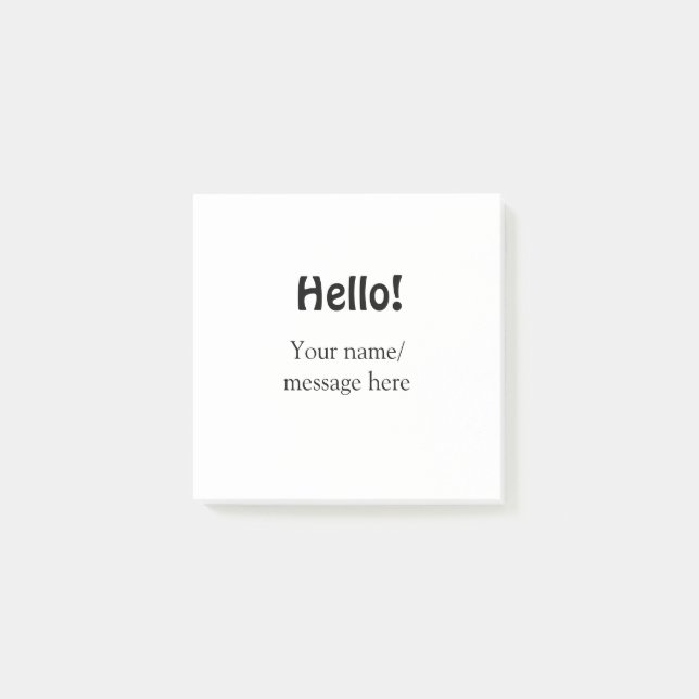 Bloco De Notas Olá adicionar mensagem de nome simples item de neg (Frente)