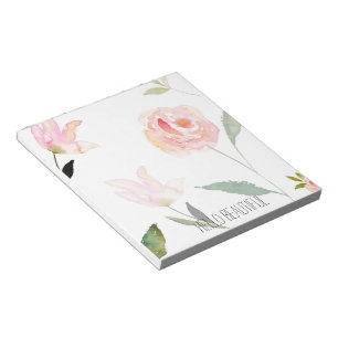 Bloco De Notas Olá! aguarela bonita floral