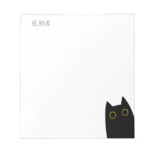 Olá, Notepad de Gato Negro Bonito
