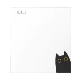 Bloco De Notas Olá, Notepad de Gato Negro Bonito