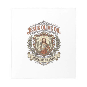 Bloco De Notas Óleo de Oliveira Jesus Óleo de Unção Rótulo Jesus