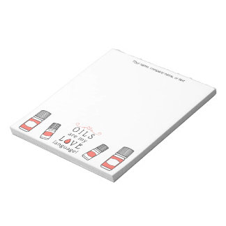 Bloco De Notas Óleos Essenciais São Meu Pêssego Coral Da Língua D