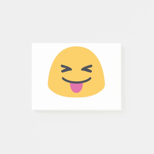 Bloco De Notas Olhos fechados de língua Emoji (Frente)