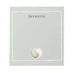 Bloco De Notas Olive Verde Yin Yang Meditação Personalizada