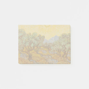 Bloco De Notas Oliveiras de Van Gogh Sol Amarelo Céu