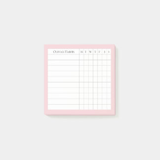Bloco De Notas Olivia Personalised Habit Tracker em Blush