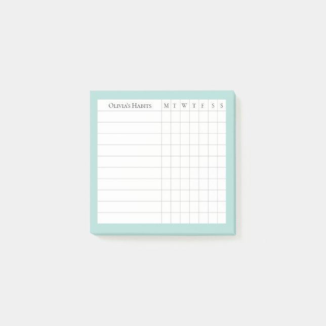 Bloco De Notas Olivia Personalised Habit Tracker em Spa (Frente)