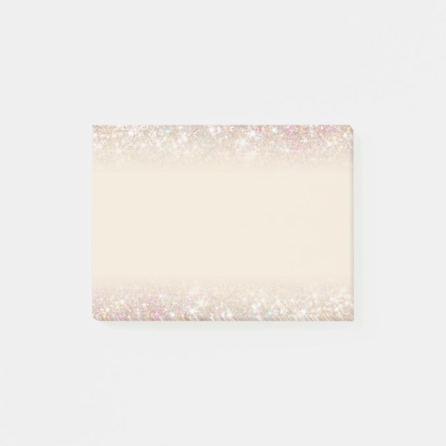 Bloco De Notas Ombre de prata Dourado Sparkling Pastel moderno (Frente)