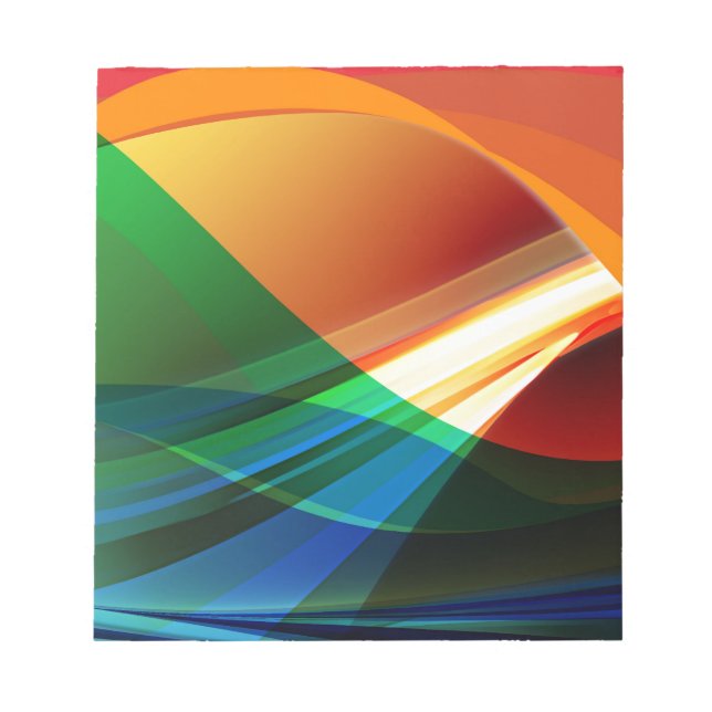 Bloco De Notas Ondas abstrato coloridas (Frente)