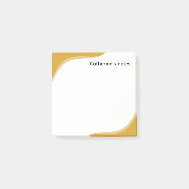 Bloco De Notas Ondas simples amarelas e pretas personalizáveis (Frente)