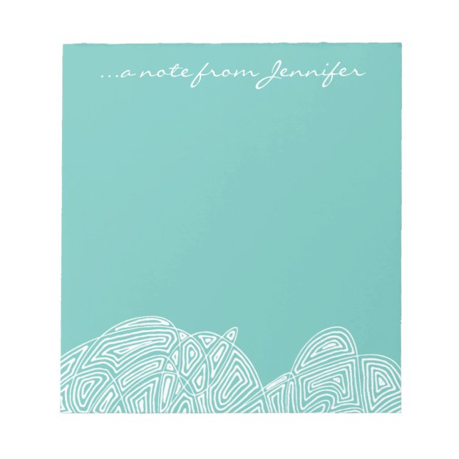 Bloco De Notas Ondas Teais (Frente)