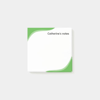 Bloco De Notas Ondas verdes e pretas simples personalizáveis
