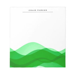 Bloco De Notas Ondas Verdes Profissional Simples Minimalista