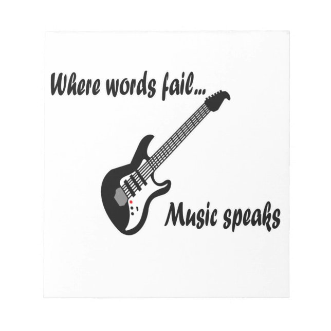 Bloco De Notas Onde as palavras falham, a música fala (Frente)