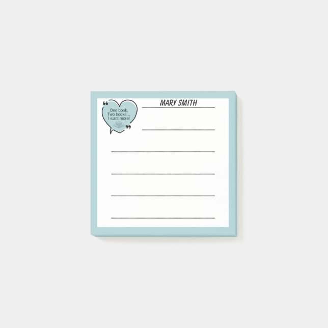 Bloco De Notas One Book, Two Books... I Want More!  (Frente)