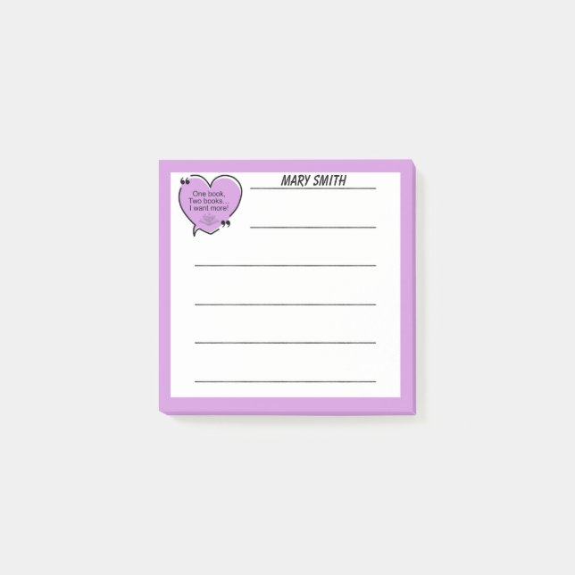 Bloco De Notas One Book, Two Books... I Want More! (Frente)