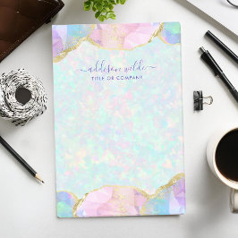 Bloco De Notas Opal Gemstone Pastel Modern Iridescente Business