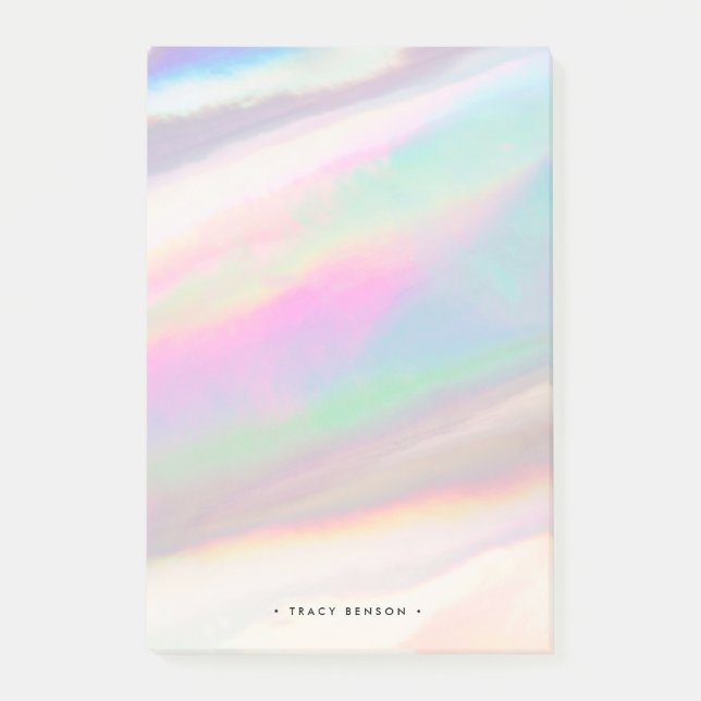 Bloco De Notas Opala Iridescente Holográfica Personalizada (Frente)