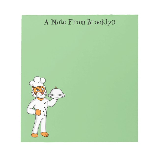 Bloco De Notas Óptica de desenho animado de tigre engraçado (Frente)