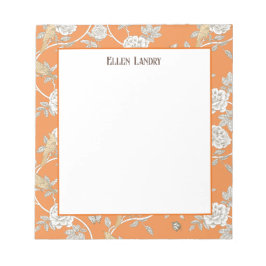 Bloco De Notas Orange Chinoiserie Floral