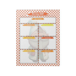 Bloco De Notas Orange Dr Gnome Nursing Student Skills Modelo