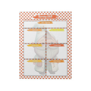 Bloco De Notas Orange Dr Gnome Nursing Student Skills Modelo