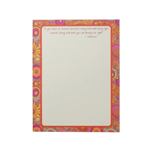 Bloco De Notas Orange Flower Garden Life cita notebook (Invertido)
