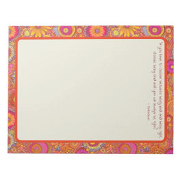 Bloco De Notas Orange Flower Garden Life cita notebook