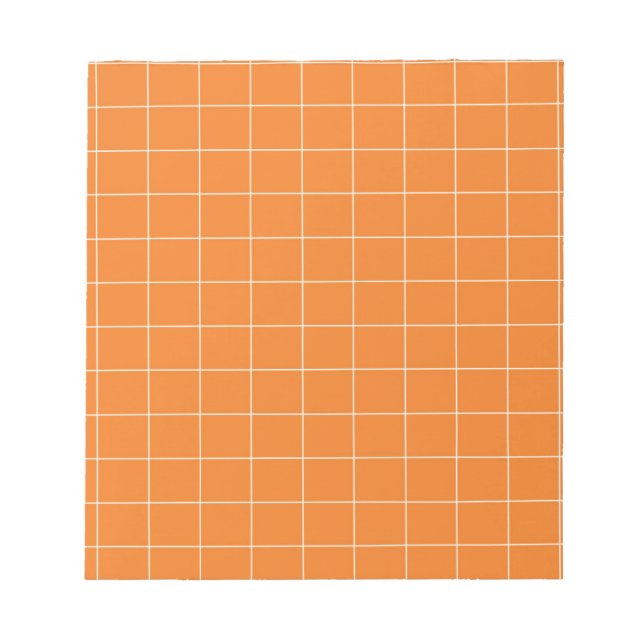 Bloco De Notas Orange Gingham Checkered Classic Papel de carta (Frente)