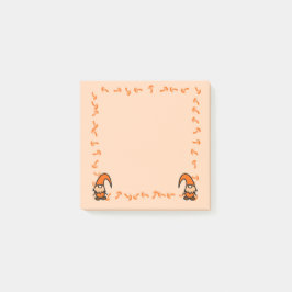 Bloco De Notas Orange Gnomes with Mushrooms Post it Notes