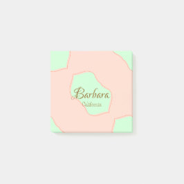 Bloco De Notas Orange green pastel boho add name place rustic ele