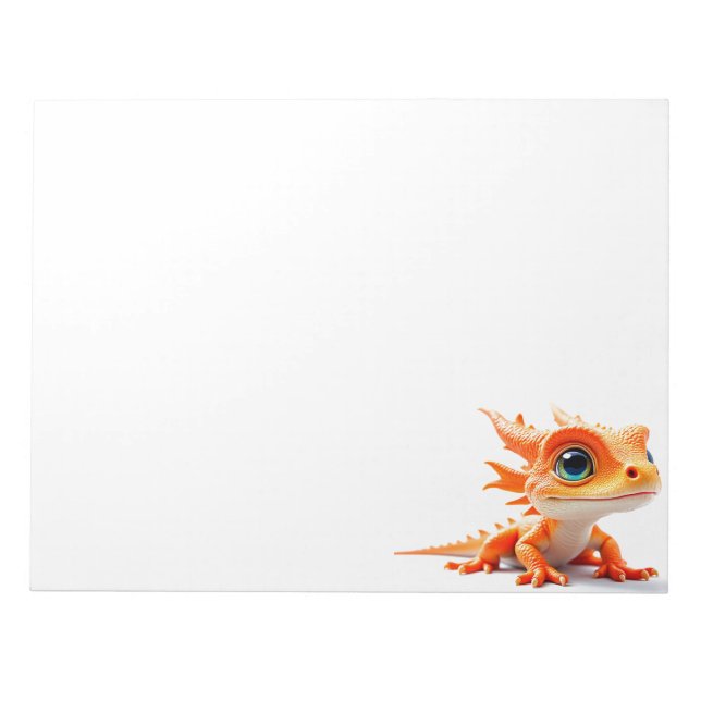 Bloco De Notas Orange Lizard Creature (Frente)
