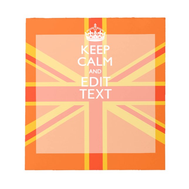 Bloco De Notas Orange Union Jack British Flag Swag (Frente)