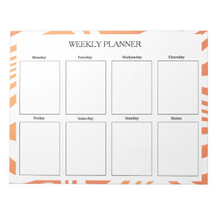 Bloco De Notas Orange Weekly Planner Personalizado
