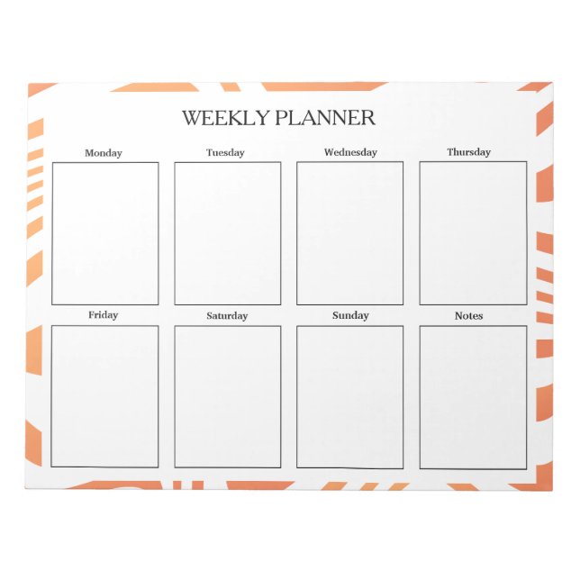 Bloco De Notas Orange Weekly Planner Personalizado (Frente)