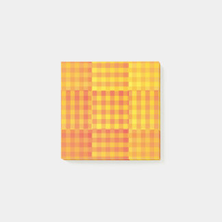 Bloco De Notas Orange Yellow Checker Patchwork Pattern