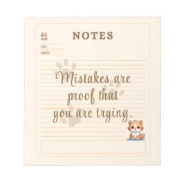 Bloco De Notas Orange Yellow White Playful Kitten Custom Notes