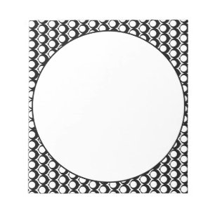 Bloco De Notas Órbita Geométrica Moderna Preto e Branco