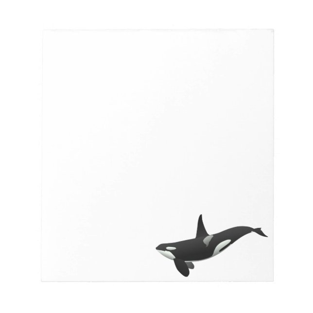 Bloco De Notas Orca Baleia Assassina Preta e Branca (Frente)
