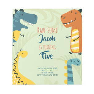 Bloco De Notas Orçamento, Convite de Aniversário para Dinossauros