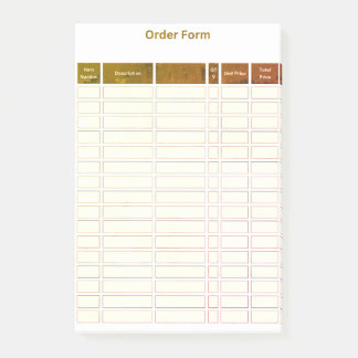 Bloco De Notas order form post it note