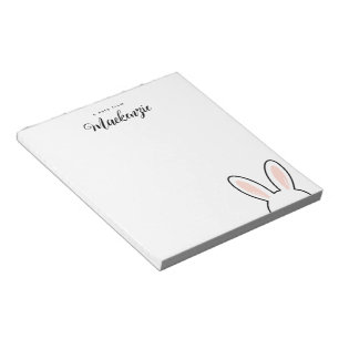 Bloco De Notas Orelhas de coelho minimalistas personalizadas para