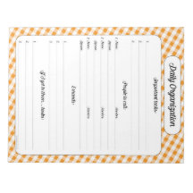 Organização diária - Orange Gingham Notepad
