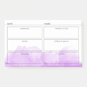 Bloco De Notas Organizador Diário Purple Watercolor Simples