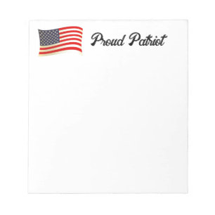 Bloco De Notas Orgulho da bandeira Patriota Americana, Dia da Ind