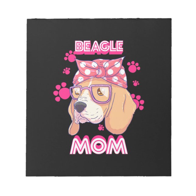 Bloco De Notas Orgulho de Beagle Dog Mãe (Frente)