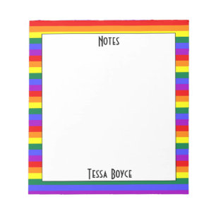 Bloco De Notas Orgulho gay LGBTQ Pride Cores Monogramadas