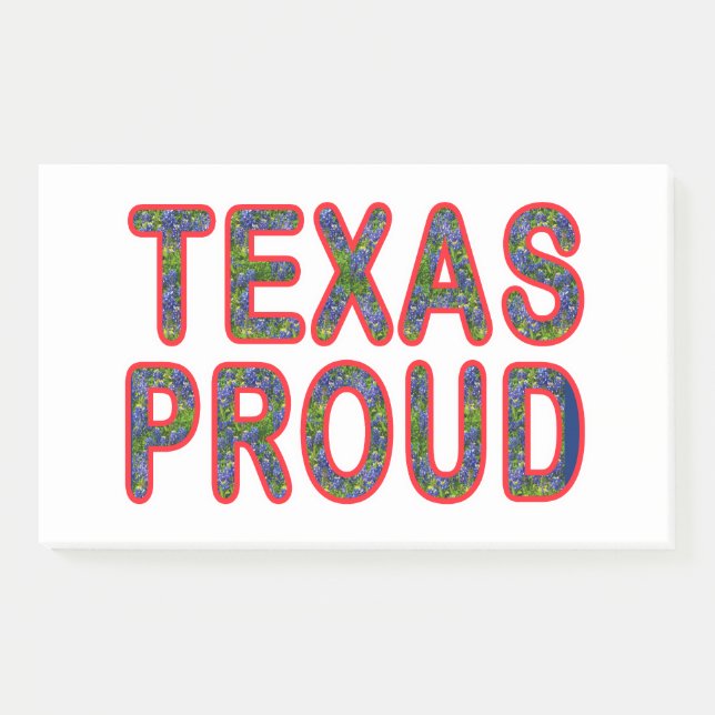 Bloco De Notas Orgulhoso Bluebonnet do Texas (Frente)